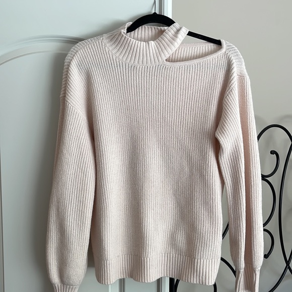 SANCTUARY Womens Pink Cut Out On Shoulder Long Sleeve Turtle Neck Sweater - Picture 4 of 4